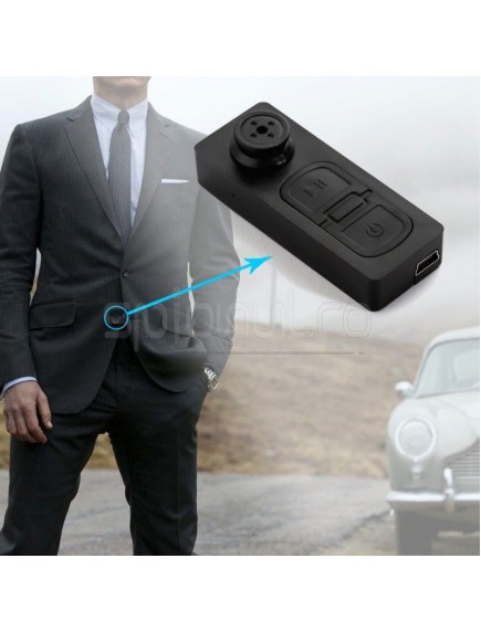Nasture cu camera ascunsa VGA, activare vocala, senzor miscare si control prin vibratie