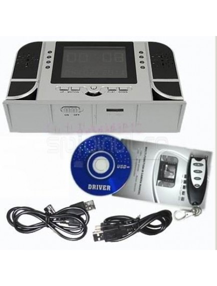 Ceas de birou cu microcamera spion Full HD, activare vocala, senzor miscare, telecomanda, night vision