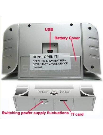 Ceas de birou cu microcamera spion Full HD, activare vocala, senzor miscare, telecomanda, night vision